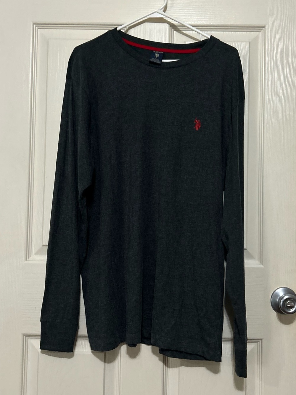 U.S. Polo Assn. Dark Gray Tee with Red Trim